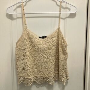 Ambiance Cream Embellished Crop Camisole